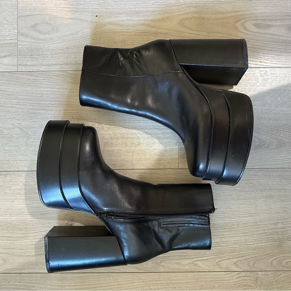 Steve Madden Black Platform Ankle Boots